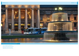 BetriebsbereicheBetriebsbereiche20 21
ZweiunverwechselbareWahrzeichenWiesbadens
Auch sie prägen das Stadtbild: Die
Bussevon ESWEVerkehr sind aus dem
Wiesbadener Leben ebenso wenig
wegzudenken wie etwa das Kurhaus
 