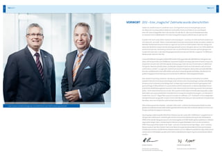 4 Vorwort 5Vorwort
vorwort    2012 –Eine„magische“Zielmarkewurdeüberschritten
Haben Sie, verehrte Leserin, verehrter Leser, sich eigentlich schon einmal gefragt, warum 	
wir  MenscheninsobesonderemMaßaufrundeZahlenfixiertsind?WarumwirzumBeispiel	
einen40.Geburtstaggrößerfeiernalsetwaden39.oderden41.,oderwarumbeispielsweisedas	
25.SaisontoreinesFußballspielersfürmehrSchlagzeilensorgtalsvielleichtdas24.oderdas26.?
In jedem Fall sind runde Zahlen markant und einprägsam – und dass sie mehr Aufmerksamkeit auf
sichziehenals„unrunde“Zahlen,rücktautomatischauchdenSachverhalt,fürdensiestehen,stärkerins
Blickfeld.Dankenswerterweiseistdiesso,sagenwirausSichtvonESWEVerkehr:Dennderstetige,teil-
weisesehrdeutlicheZuwachsbeiderJahresgesamtzahlunsererFahrgäste,denwirseit 2006 alljährlich
verzeichnen können, hat bislang in keinem Jahr so viel öffentliches Interesse aufsichgezogenwie
imJahr2012;demJahr,indemdieFahrgastgesamtzahlerstmalsseit2002die„magische“50-Millionen-
Markewiederüberschrittenhat.
Genau50,4MillionenPassagierezählteESWEVerkehr2012;gegenüberden49,9MillionenFahrgästendes
Jahres2011istdaseinPlusvon0,5Millionen,waseinemZuwachsvonetwasübereinemProzent  entspricht.
Verglichen mit dem Jahr 2005 beträgt der Anstieg sogar mehr als neun Prozent (plus 4,2 Millionen
Fahrgäste).BeeindruckendeZahlen,aufdiejederundjedeEinzelneimUnternehmenstolzseinkann
undfürdiees„Danke!“zusagengilt:natürlichallunserenFahrgästen,ebensoaberauchallenMitarbei-
terinnenundMitarbeiternbeiESWEVerkehrundunsererSchwestergesellschaftWiBus,dieallesamtmit
großemEngagementihrenBeitragzumErreichender50-Millionen-Zielmarkegeleistethaben.
Diesnämlichistwichtigzubetonen:DieüberauspositiveEntwicklungistmitnichteneinZufalls-
produkt!VielmehristsiedasResultatklugerunternehmerischerEntscheidungenunddestatkräftigen
EinsatzeseinerhochmotiviertenBelegschaft.SoliegendieUrsachendererfreulichgestiegenenFahr-
gastnachfrageimWesentlicheninunserenkontinuierlichverbesserten,andenKundenbedürfnissen
orientiertenMobilitätsangebotenwieauchinderintensiviertenVermarktungunsererFahrscheinpro-
dukte–nichtumsonstkonntenwirimJahr2012unseren10.000.Abonnementkundenbegrüßen.Außer-
demhabensichunsereerheblichenInvestitionenininnovative Umwelttechnologien, zum Beispiel in
modernste „Euro VI“-Abgasfilterung und in praktisch rußfreien„GTL“-Kraftstoff,inFormsteigenden
Fahrgastinteressesausgezahlt:IstdochimmermehrMenschenbewusst,dasssieaktivenUmweltschutz
betreiben,wennsiemitdemBusstattmitdemAutofahren.
ÜberalldiesegenanntenAspekte–undübervielesmehr–erfahrenSieinteressanteDetailsimvorlie-
gendenGeschäftsberichtderESWEVerkehrsgesellschaftfürdasJahr2012,fürdessenLektürewirIhnenviel
FreudeundErkenntnisgewinnwünschen.
DaseingangserwähntegroßeöffentlicheInteresse,dasdierundeZahl„50Millionen“ausgelösthat,ist
übrigenskeinSelbstzweck.VielmehrgehtmitihmeinepositiveWerbewirkungfürdenWiesbadener
ÖPNVeinher,diedenFahrgastzuspruchzumLinienangebotvonESWEVerkehrgewissstabilisieren,vielleicht
sogarweitersteigernkann.UnddiesliegtimInteressevonganzWiesbaden:Dennvonderverstärkten
ÖPNV-NutzungprofitiertjederinderStadt–undzwarinGestaltvonwenigerAbgas-,Lärm-undStau-
belastungdurchdenPkw-Verkehr.NacheinerBerechnungdesBundesverkehrsministeriumsersetzen	
50,4MillionenFahrtenmitöffentlichenVerkehrsmittelnrund  32,7  MillionenAutofahrten.Manstellesichein-
malvor,wieesinWiesbadenaussähe,wennnichtsovieleMenschenTagfürTagmitunserenBussenfahren
würden…
(StefanBurghardt)
KaufmännischerGeschäftsführerTechnischerGeschäftsführer,	 	 	
VorsitzenderderGeschäftsführung
(UweCramer)
UweCramerundStefanBurghardt,GeschäftsführerderESWEVerkehrsgesellschaft
 