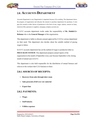 General Fan Company (Pvt.) Ltd.
Prepared by: 07021020-075 Page 33 of 54
Hafiz Hayat Campus, University of Gujrat.
 DUBAI
 UNITED KINGDOM
 UNITED STATE OF AMERICA
 