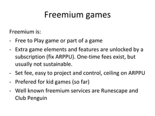 The European Market Estimated market size: 30M+ F2P online games players in Europe 400+ games Estimated revenue : 400-500M€/year 