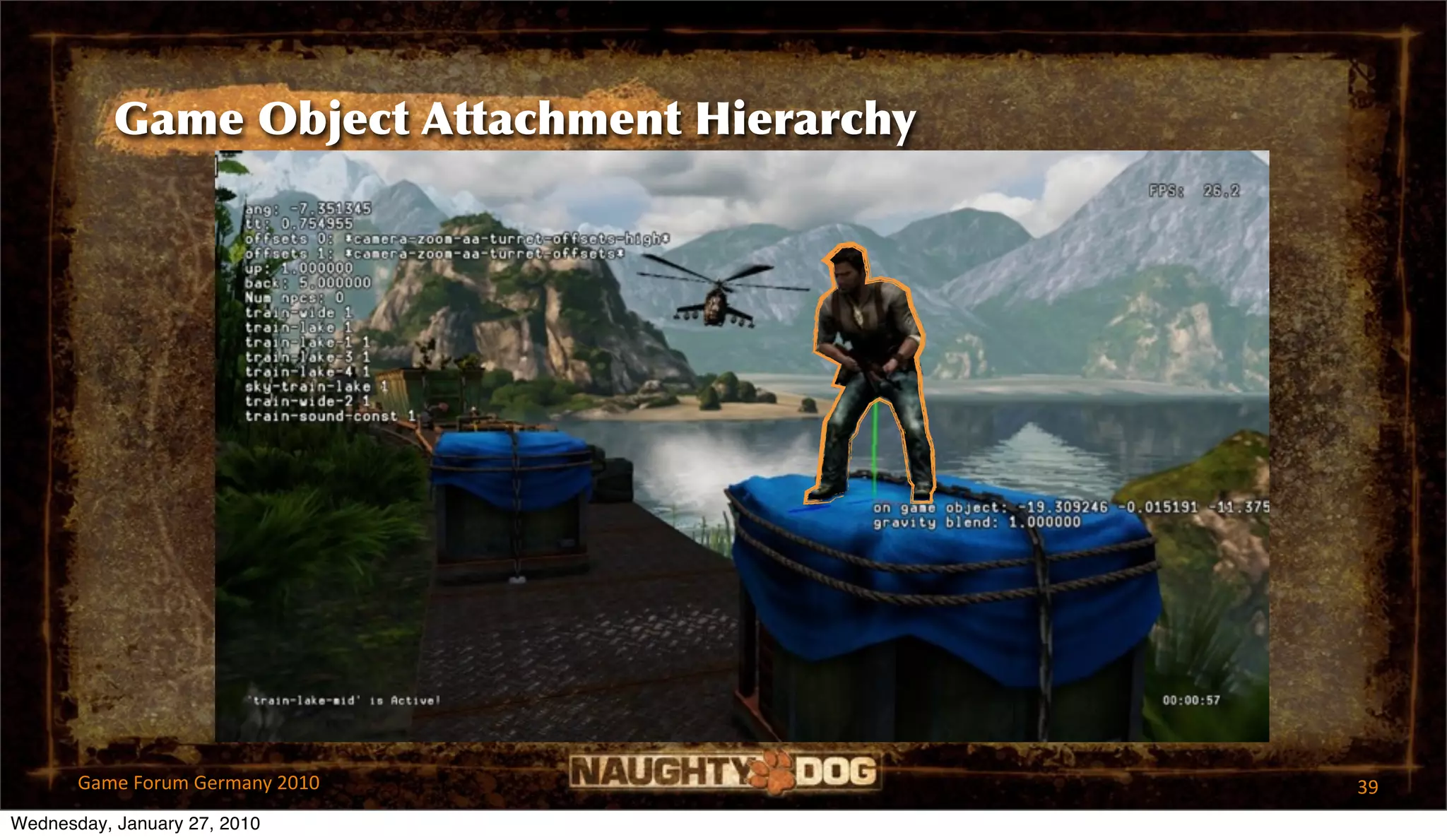 Game Object Attachment Hierarchy




       Game Forum Germany 2010                39
Wednesday, January 27, 2010
 