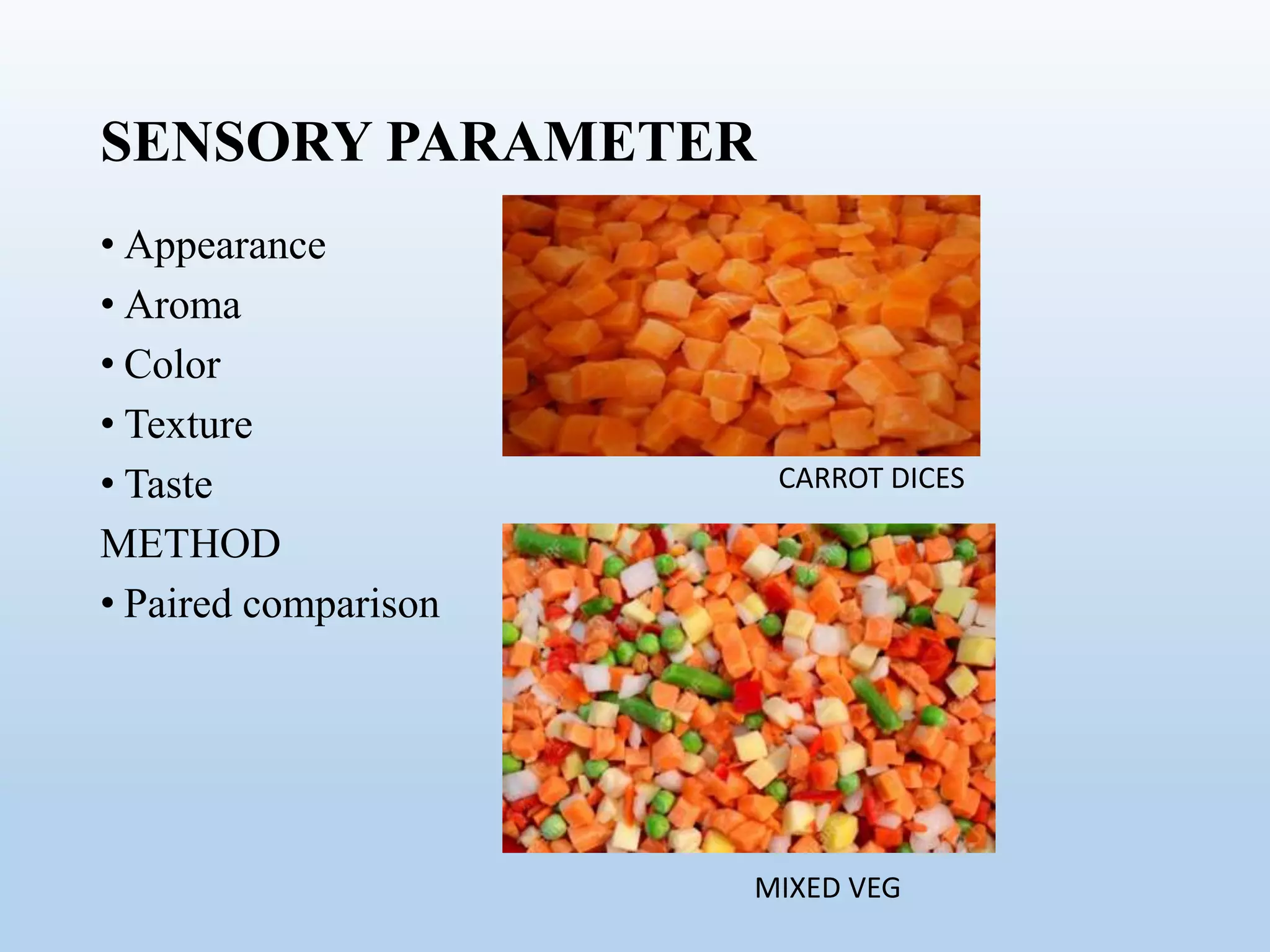 sensory evaluation and requirements, and importance in food industry | PPTX