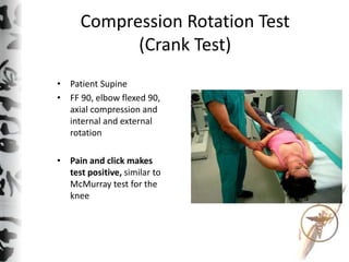 Supine Compression Rotation Test Chengdu instability clinical examination | PPTX