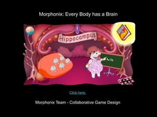 Morphonix: Every Body has a Brain


   




                        Click here.

        Morphonix Team - Collaborative Game Design
 