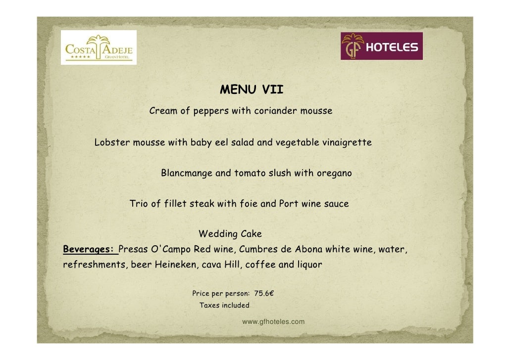 Gf Hotels 2011 Costa Adeje Gran Hotel weddings and events cocktails a…