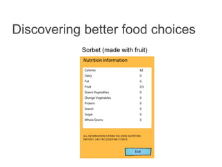 Discovering better food choices
 