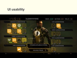 UI usability
 