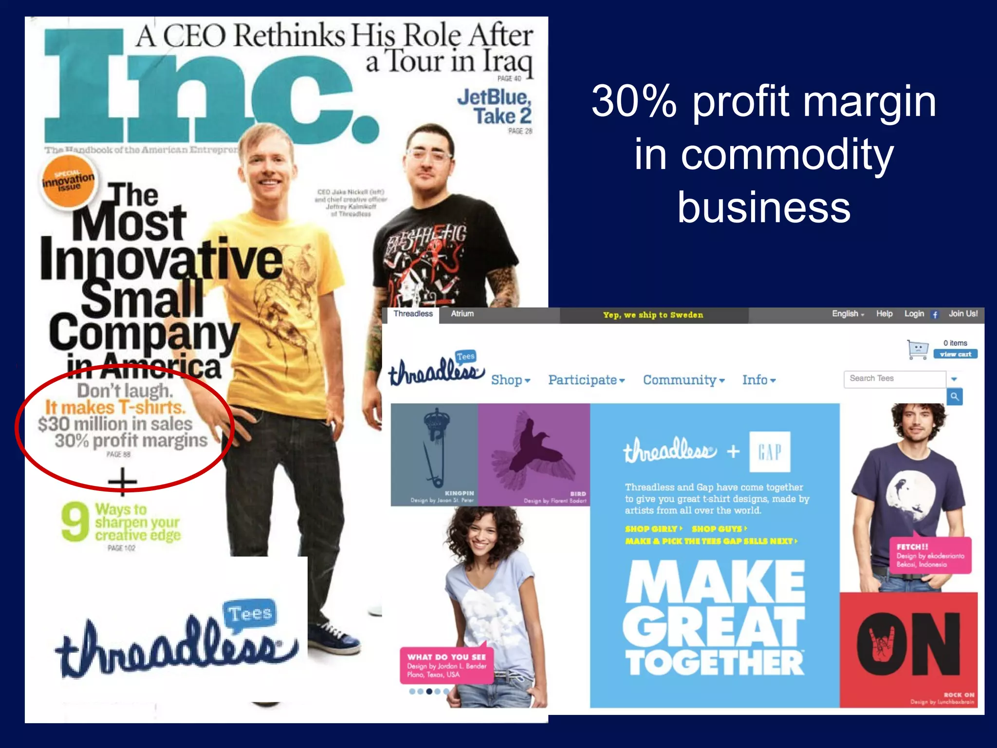 30% profit margin
  in commodity
     business
 