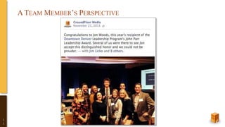 A TEAM MEMBER’S PERSPECTIVE
1
1
 