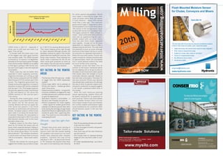 News             September - October 2011                                                                                          NEWS


                                                                                                                                                                                                                            Flush Mounted Moisture Sensor
                                                                                                                                                                                                                            for Chutes, Conveyors and Mixers
                                                                                                  for some upward adjustments. World
                                                                                                  soya supply is boosted by larger than
                                                                                                  usual carr yover stocks from last season
                                                                                                  in Latin America – about 9.5m tonnes                                                                                                                                  Hydro-Mix VII
                                                                                                  more than a year ago. This relatively
                                                                                                  good overall supply is expected to allow
                                                                                                  world soyabean crush to still rise by about
                                                                                                  10m tonnes in the coming season, equal
                                                                                                  to about 8m tonnes more soyabean meal.
                                                                                                  The supply outlook for other oilmeals is
                                                                                                  mixed – more cottonseed and sunf lower
                                                                                                  meal and, by supplementing this year’s
                                                                                                  smaller output with car r yover s tock s
                                                                                                  from las t year, fair ly s table r apeseed
                                                                                                  meal supplies. Europe will be far more                                                                                    The new Hydro-Mix VII provides accurate and cost effective moisture
                                                                                                  dependent on rapeseed impor ts after a                                                                                    control in feed meals and pellets, grain, cereal and pulses:
USDA thinks in 2011/12 – especially if          by in 2011/12 by slowing demand growth.           disappointing harvest here. This does have
prices star t to drift back and crank it up     That means keeping prices high enough             the potential to push up prices although                                                                                  •    Digital technology with precise linear output for easy integration
again. Time will tell.                          to ration demand although pundits will            the brunt of the impact will be on canola                                                                                 •    Wide moisture measurement range
   In Europe itself, the maize crop is one      doubtless continue to argue in the months         oil consumers as rapeseed meal tends to                                                                                   •    Suitable for chutes, silos, mixers or conveyors
of the biggest ever after good summer           ahead where the ‘equilibrium’ price lies. One     follow the soya meal market. Overall, the                                                                                 •    Choice of 3 measurement modes
rains boosted yields. The USDA boosted          thing is clear, however. These relatively low     supply increase for oilmeals should be able                                                                               •    Not affected by dust or colour
its forecast by 1m tonnes in its September      stocks make it imperative for the US and          to approximately match the anticipated                                                                                    •    Temperature stable
estimates to 61m but French analyst Strategie   other coarse grain producers to come up           rise in world demand without the need
Grains thinks another 700,000 can be added      with a better crop next year and any weather      for much fur ther price-rationing.
to that figure, putting it 5.8m tonnes over     scares will find markets very sensitive.             Soyabean prices had been f ir m all
last year’s and roughly in line with expected                                                     summer on the factors mentioned above                                                                                     enquiries@hydronix.com
consumption.
   Maize crops may also be better than
                                                KEY FACTORS IN THE MONTHS                         but are dipping a bit as we go to press as
                                                                                                  the latest round of economic jitters sparks                                                                               www.hydronix.com
expected in other supplying countries.          AHEAD                                             fresh doubts about the strength of world
Argentine estimates are running as high                                                           commodity demand, especially related to
as 30m tonnes compared with the USDA’s          - The final size of the US maize crop – smaller   fuel and meat consumption. Estimates for
latest forecast of 27.5m and last year’s 22m      or bigger than the USDA September               top soya consumer China’s soya demand                                                                    GFMT quarter page vertical 105 x 147 plus 3mm bleed.indd 1                                11/01/2011 13:54:46

tonnes. The Argentine government has              number?                                         have already been scaled back a bit although
already announced a big jump in its expor t     - China’s maize ‘deficit’ and its attempts to     the rate at which its planners expect pork
allocations to about 20m tonnes compared          fill that with imports – markets get jittery    and poultry production to expand suggests
with last year’s 15m. Third largest exporter      when China moves                                it will remain a potential bullish force in
Ukraine also upped its maize crop forecast      - Global economic problems – not good for         this market.
to 20m and expor ts to 12m versus the             consumer confidence, so negative for meat          Wi th the L atin A mer ican planting
USDA’s forecast of 10m and last year’s            and feed demand and a potential restraint       season approaching, weather there will
5.5m tonnes.                                      on grain & oilseed prices                       be keenly watched for its potential to
   Among the other coarse grains, world         - Speculators’ interest in commodities – is       push up prices. There is also some debate
barley output is up by about 8.5m tonnes          the party over? Probably not quite yet.         about whether farmers there will sow
this season but for the second year             - Ethanol competition for maize supplies          more maize instead of soya and whether
running, demand will out-run supply (by           – amber signals for endless government          the ‘La Nina’ weather phenomenon might
4.5m versus last season’s 11.2m tonne             subsidies and demand growth does seem           cause troublesome dr y conditions. Both
shor tfall), so world stocks will continue to     to be slowing. But shortages of sugar-based     should become clearer in the nex t few
decline. European output is similar to last       ethanol from Brazil are tightening the world    months.
year’s when it ran about 3m tonnes shor t         market for green fuels, supporting their
of demand. However, EU consumption is
expected to drop back in 2011/12 as some
                                                  value. That could turn out more bullish for
                                                  maize going forward
                                                                                                  KEY FACTORS IN THE MONTHS
feed demand switches over to the more                                                             AHEAD
abundant wheat crop.                            Oilmeals – soya less tight than
   Sorghum output on the other hand is                                                            - Final US soya planting estimates and weather
down by 5m tonnes this season and will
                                                thought                                             in the next two months
barely match expected demand. Adding in           Oilseed meal prices were star ting to           - Is China, the engine of world crush growth,
the other coarse grains puts the world total    look fr isk y in the summer months as               slowing down?
for this cereal group about 11m tonnes
behind demand. The resultant drawdown
                                                concer n built that the mar ket leading
                                                US soyabean crop would turn out much
                                                                                                  - How much soya will the Latin Americans
                                                                                                    sow this autumn?
                                                                                                                                                                     Tailor-made Solutions
in world stocks will leave them at around       smaller than expec ted af ter weather             - Did Canada meet its rapeseed planting
13% of consumption – about seven weeks’         problems. Cer tainly this crop will be              targets & is the crop there under or over-
supply.                                         well down in 2011 – by about 6.6m tonnes            rated?
   Overall, the outlook for coarse grains       or 7% . However, the situation there does         - EU winter rapeseed plantings - up or down

                                                                                                                                                                       www.mysilo.com
suggests the markets may just about scrape      now seem to be stabilising, even allowing           for 2012?




36 | September - october 2011                                                                             Grain &feed millinG technoloGy                           Grain  &feed millinG technoloGy                                                                            September - october 2011 | 11

                                                                                                                                                   AD_Mysilo_90x132mm.indd 1                         30/09/2011 16:42
 