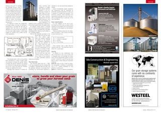 FEATURE                                                                                                                                                                                                                                                                                              FEATURE


earthing point prior to starting                                         remit covering bulk          complies or can be economically altered to
the discharge process. Care is                                           handling it is a matter      comply.
needed to ensure that the tank-                                          that requires attention          Good housekeeping, regular inspection
er only couples up to the correct                                        whether it is for con-       and maintenance, plus an awareness of
intake line feeding the designat-                                        ditioning of mashes for      potentially hazardous processes or areas, are
ed bin and that intake lines are                                         direct sales or for pel-     a requisite for trouble free operation. The
of correct diameter, earthed and                                         leting. The three essen-     Directives combine these aspirations into
routed with minimum horizontal                                           tials being moisture,        requirements and apply not only to the sup-
length and number of bends in                                            temperature and time,        pliers of equipment but, in particular, to the
order to reduce the pressure                                             whilst bearing in mind       users themselves.
needed to carry out the convey-                                          the heat sensitivity of
ing operation.                                                           some ingredients. For        Dust classification
     As referred to earlier, the configuration   pelleting, correct conditioning is necessary to          It is the obligation of the user to sat-
of hopper design and type of discharge is        ensure starch gelatinisation and pellet quality.     isfy himself as to the class or classes of the
all-important in ensuring the free flow of           An efficient cooling system is essential         materials to be handled and to provide this
materials from the bins to the blending          prior to finished products being conveyed to         information to the designer or manufacturer
operation. For accuracy this will include one    packing or bulk out loading bins, the latter         of equipment.
or more main weigh hoppers, a small weigh        discharging either directly to bulk vehicle or           These are defined under four Kst classifi-
hopper for minerals, and a smaller one for       via a travelling weigher.                            cations (K staube = Class of dust), and relate
micro ingredients.                                   Most of the materials processed in the           to rate of pressure rise.
                                                                animal feed, pet and fish food,                                                                                                                                                                                                               North America
                                                                grain, flour, bakery, sugar,
                                                                                                         Kst.   0   =   Non-explosive
                                                                starch and fertiliser industries
                                                                                                         Kst.   1   =   Weak to moderate
                                                                are subject to the DSEAR/
                                                                                                         Kst.   2   =   Strong
                                                                ATEX Explosion Regulations
                                                                                                         Kst.   3   =   Very strong
                                                                that came into operation on
                                                                July 1, 2003. There are many
                                                                misconceptions and confusion             Most materials used in feed mills are
                                                                as to the requirements of the         covered under Kst. 1 but there are a few to
                                                                Directives. It is timely to reiter-   which Kst. 2 could apply.
                                                                ate the general principles relat-                                                                                                                                                               Asia                                                Europe
                                                                ing to the regulations, particu-      Zoning
                                                                larly for those who have only             In addition to dust classification, the
                                                                recently become involved in           user is required to carry out a survey and
                                                                one or other of the industries        to designate plant and buildings into zones
                                                                in which potentially explosive        which will be appropriately signed at points
    The blended batch is fed to the grinding
plant preceded by a screen to allow meals
                                                 materials are handled.                               of entry. Zones 20, 21 and 22 are the most
                                                                                                      likely to apply to feed milling and associated   Silo Construction & Engineering
and minerals to bypass the grinder before        The Directives                                       industries.
                                                                                                                                                                                  Modular square bins
re-joining the ground materials and passing         The Directives apply from July 1, 2003,           Zone 20 covers an area in which an explo-
to a three tier mixing assembly consisting of    to all new equipment and any existing that           sive atmosphere consisting of combustible
pre-mix bin, mixer and dump bin. Molasses        is modified or relocated after this date. This       dust in air is present frequently for long
and fats are added at the mixer.                 has particular relevance in ensuring that, if        periods or continuously.
    Although heat treatment is outside this      purchasing any second-hand equipment, it             Zone 21 is where an explosive atmosphere
                                                                                                                                                                                                                                               Our grain storage systems
                                                                                                                                                                                                                                               come with six continents
              Since 1855                                 store, handle and clean your grain                                                                                                                                                    of experience.
                                                            to grow your harvest value                                                                                                                                                         Westeel offers a full line of professionally engineered grain
                                                                                                                                                                                                                                               storage products and systems for international sale – all
                                                                                                                                                                                                                                               backed by Westeel’s superior service and product support.
                                FRANCE                                                                                                                                                                                                         ƒ Commercial Grain Storage Bins (up to 674,000
                                                                                                                                                                                                                                                 bushels/18,343 tonnes)
                                                                                                                                                                                                                                               ƒ On-Farm Grain Storage Bins (starting from
              www.denis.fr
                                                                                                                                                                                            SCE
                                                                                                                                                                                                                                                 2,390 bushels/65 tonnes)
                                                                                                                                                                                                                                               ƒ Aeration Systems
                                                                                                                                                                                                                                               ƒ Bin Unload and Grain Handling Systems
                                                                                                                                                                                                                                               ƒ Systems Engineering and Design



                                                                                                                                                                                           SCE is a partner with
                                                                                                                                                                                              the international
                                                                                                                                                                                                                                               P.O. Box 792, 450 Desautels Street Winnipeg,
                                                                                                                                                                                        feed & food industries •                               Manitoba, Canada R3C 2N5 Tel: (204) 233-7133
                                                                      Bin Sweep                                                                                                consultancy & engineering firms •
                                                                                                                                                                                    machine & plant designers •
                                                                                                                                                                                                                                               Fax: (204) 235-0796 westeel@westeel.com

                                                                   Zero Entry                                                                                                                                                                  westeel.com
                                                                                                                                                                                             www.sce.be
info@denis.fr
                                                                                                                                                                                                                                               Management Systems Registered to ISO 9001:2008. MF21589-0112




14 | January - february 2012                                                                                        Grain  &feed millinG technoloGy          &feed millinG technoloGy
                                                                                                                                                         Grain                                                     21589 Westeel International 2012 G&FMT.indd 1                      January - february 2012 | 15 5:03:02 PM
                                                                                                                                                                                                                                                                                                            1/11/12
                                                                                                                                                                                                                                                Westeel: International 2012
                                                                                                                                                                                                                             Publication        Grain & Feed Milling Techniques: 90 mm x 270 mm"
 