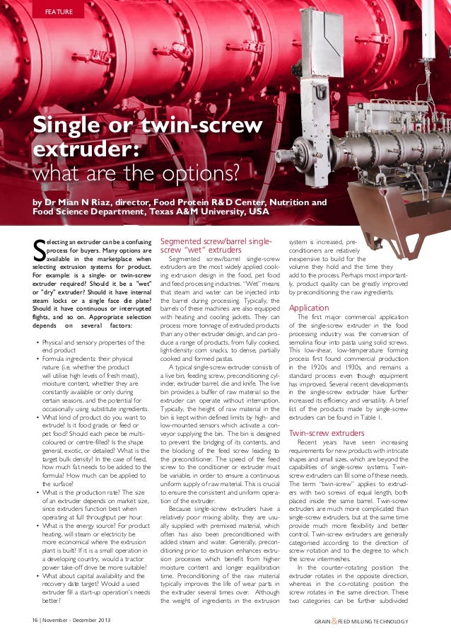 Single or twinscrew extruder what are the options?