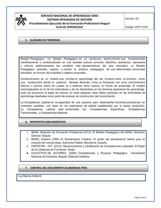 Gfpi f-019 guia de aprendizaje 01 tda orientar fpi | PDF