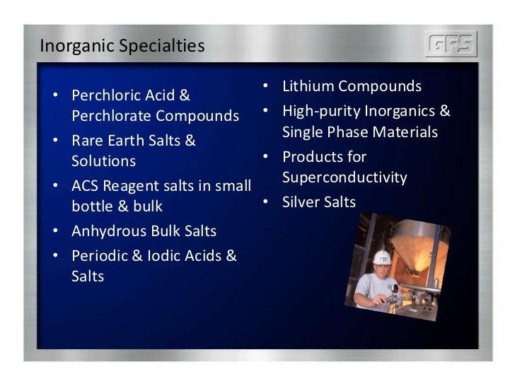 GFS Chemicals Analytical Chemical Manufacturing