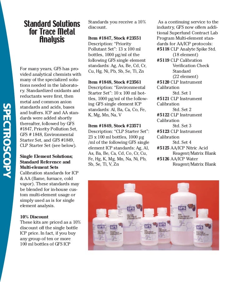 GFS Chemicals Spectroscopy Brochure