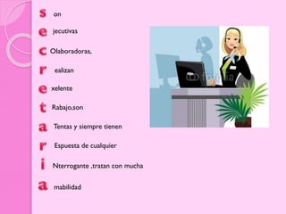 on
jecutivas
Olaboradoras,

ealizan
xelente
Rabajo,son
Tentas y siempre tienen
Espuesta de cualquier
Nterrogante ,tratan con mucha
mabilidad

 