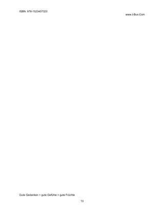 ISBN: 978-1523407323
www.I-Bux.Com
Gute Gedanken + gute Gefühle = gute Früchte
13
	
	 	
 