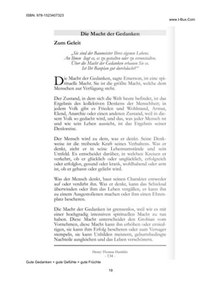 ISBN: 978-1523407323
www.I-Bux.Com
Gute Gedanken + gute Gefühle = gute Früchte
19
	
 