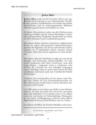 ISBN: 978-1523407323
www.I-Bux.Com
Gute Gedanken + gute Gefühle = gute Früchte
8
	
 