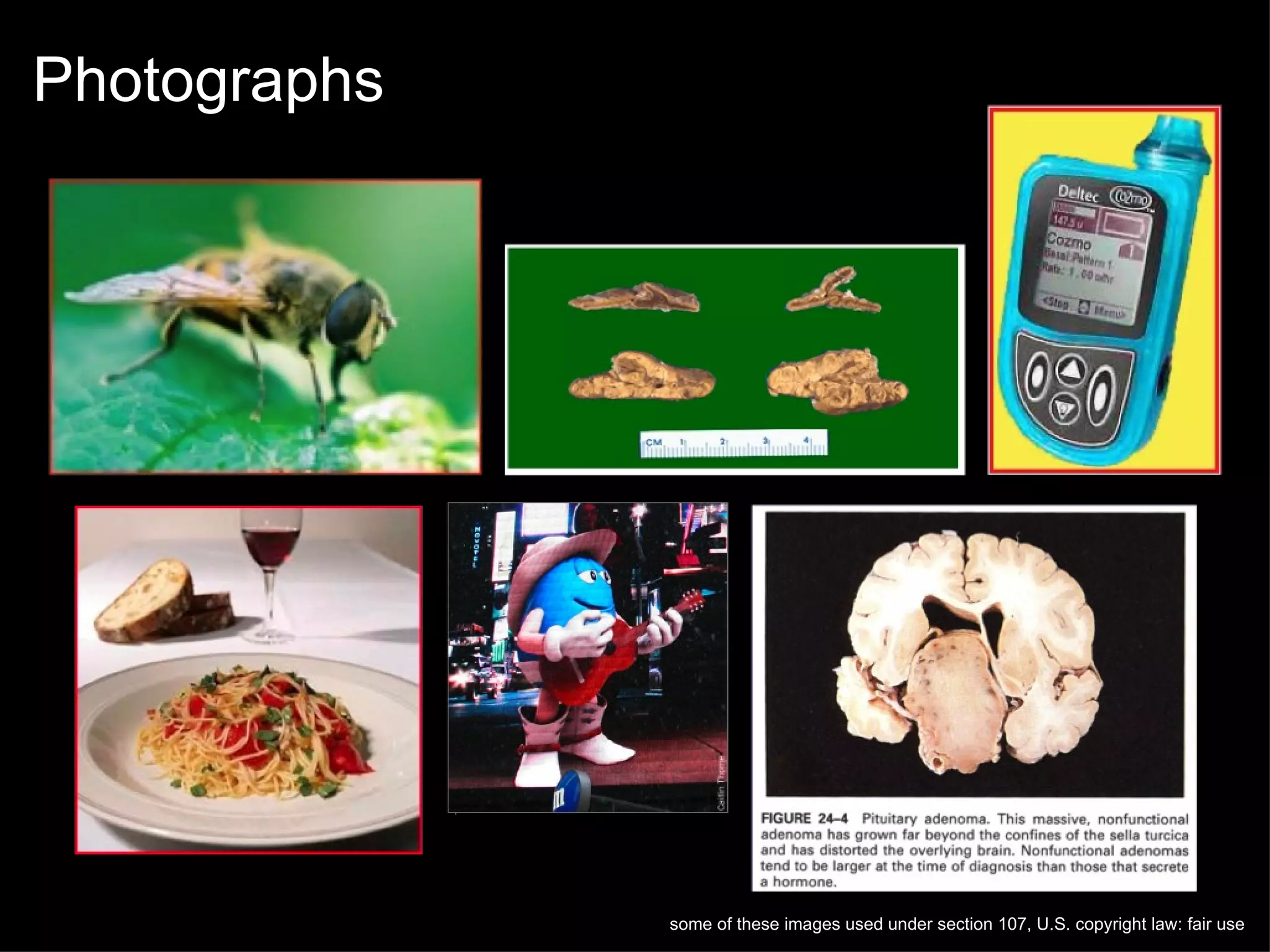 Graphics some of these images used under section 107, U.S. copyright law: fair use 