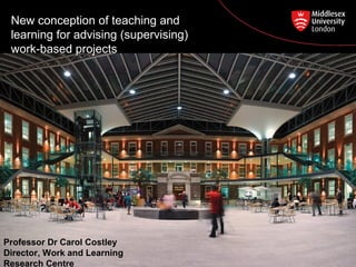 New conception of teaching and
learning for advising (supervising)
work-based projects
Professor Dr Carol Costley
Director, Work and Learning
Research Centre
 