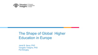 The Shape of Global Higher
Education in Europe
Janet B. Ilieva, PhD
Vangelis Tsiligiris, PhD
Pat Kilingley
 