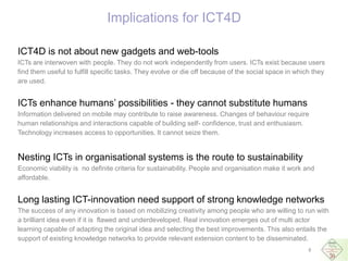 Changes and challenges in the integration of video-led rural extension 