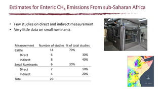 The state of knowledge and policy efforts to improve inventory estimates and mitigate livestock GHG emissions in Africa