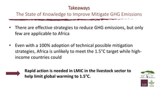 The state of knowledge and policy efforts to improve inventory estimates and mitigate livestock GHG emissions in Africa
