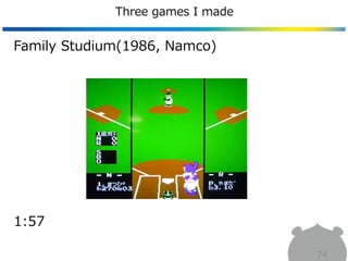 Three games I made
74
Family Studium(1986, Namco)
1:57
 