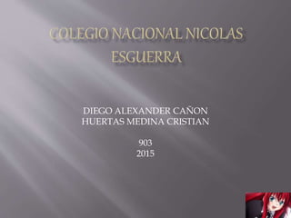 DIEGO ALEXANDER CAÑON
HUERTAS MEDINA CRISTIAN
903
2015
 