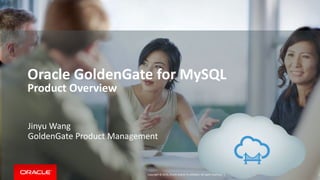 Copyright © 2016, Oracle and/or its affiliates. All rights reserved. |
Oracle GoldenGate for MySQL
Product Overview
1
Jinyu Wang
GoldenGate Product Management
 