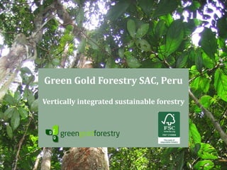 1
Green Gold Forestry SAC, Peru
Vertically integrated sustainable forestry
 