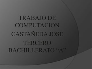 TRABAJO DE
COMPUTACION
CASTAÑEDA JOSE
TERCERO
BACHILLERATO “A”
 