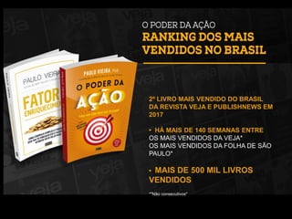 2º LIVRO MAIS VENDIDO DO BRASIL
DA REVISTA VEJA E PUBLISHNEWS EM
2017
• HÁ MAIS DE 140 SEMANAS ENTRE
OS MAIS VENDIDOS DA VEJA*
OS MAIS VENDIDOS DA FOLHA DE SÃO
PAULO*
• MAIS DE 500 MIL LIVROS
VENDIDOS
*"Não consecutivos"
 