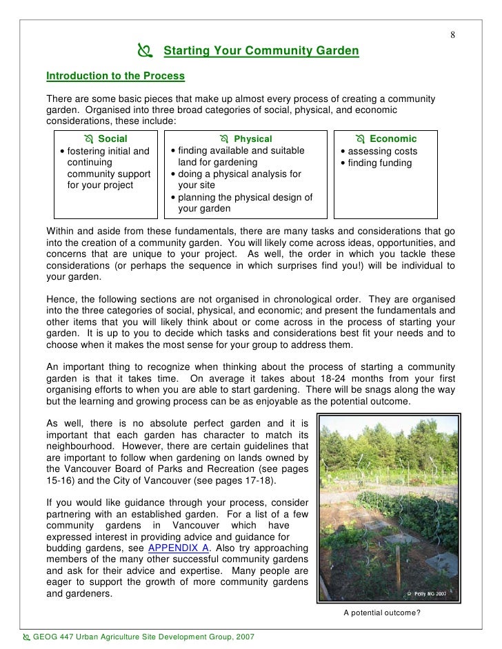 Growing Gardens A Resource Package On How To Start Your Own Communit
