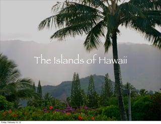 The Islands of Hawaii




Friday, February 10, 12
 