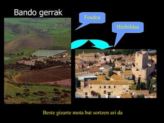 Bando gerrak Feudoa Hiribildua Beste gizarte mota bat sortzen ari da 