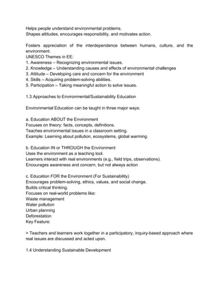 Concepts in environmental education and sustainability | DOCX