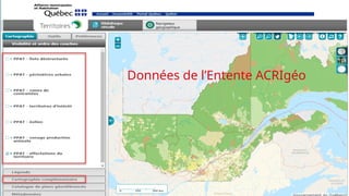 Données de l’Entente ACRIgéo
 