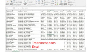 Traitement dans
Excel
 