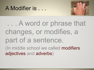 Grammar Grips: Modifiers | PPTX