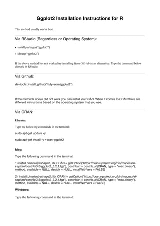 Ggplot2 Installation Instructions | PDF