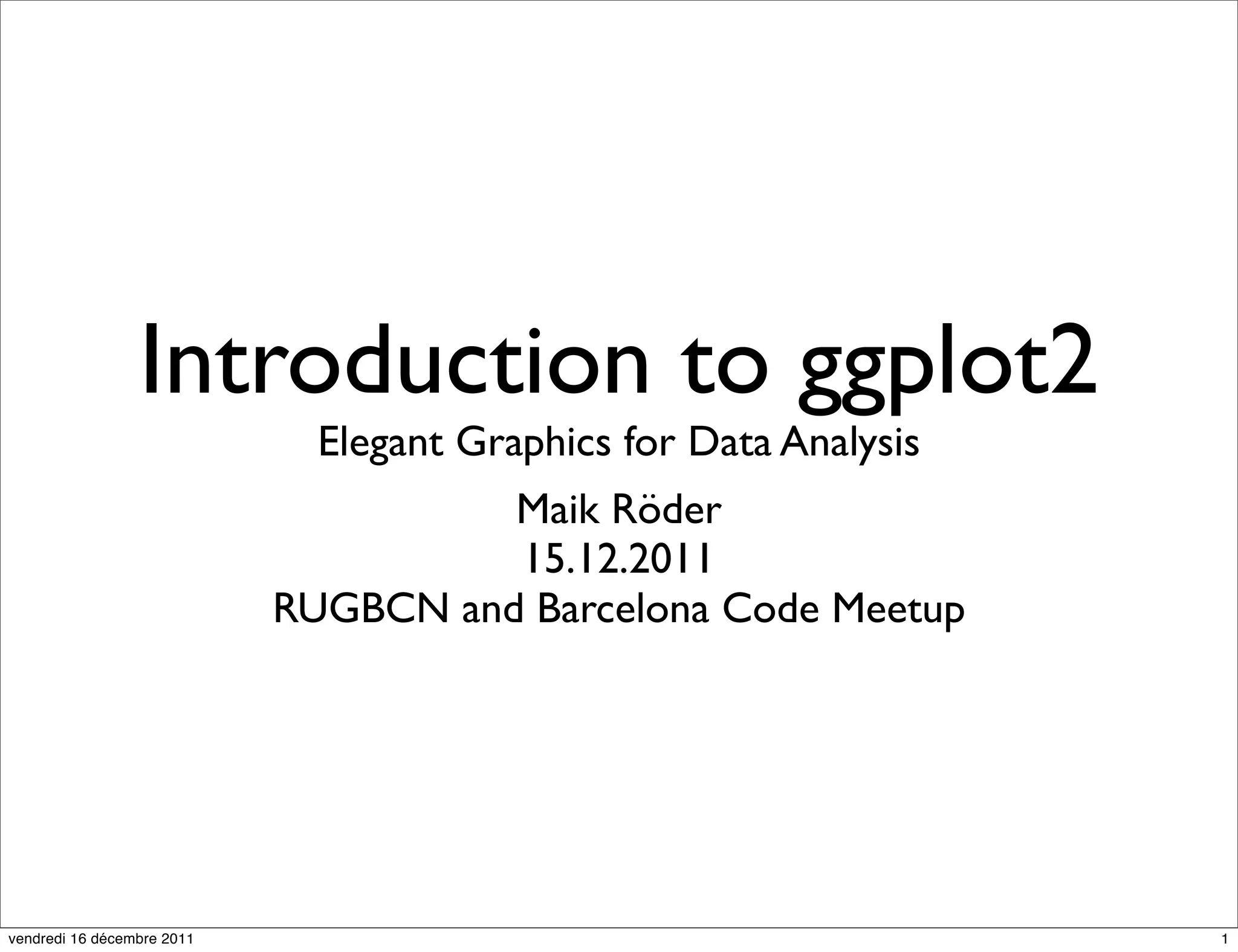 Introduction to ggplot2 | PDF