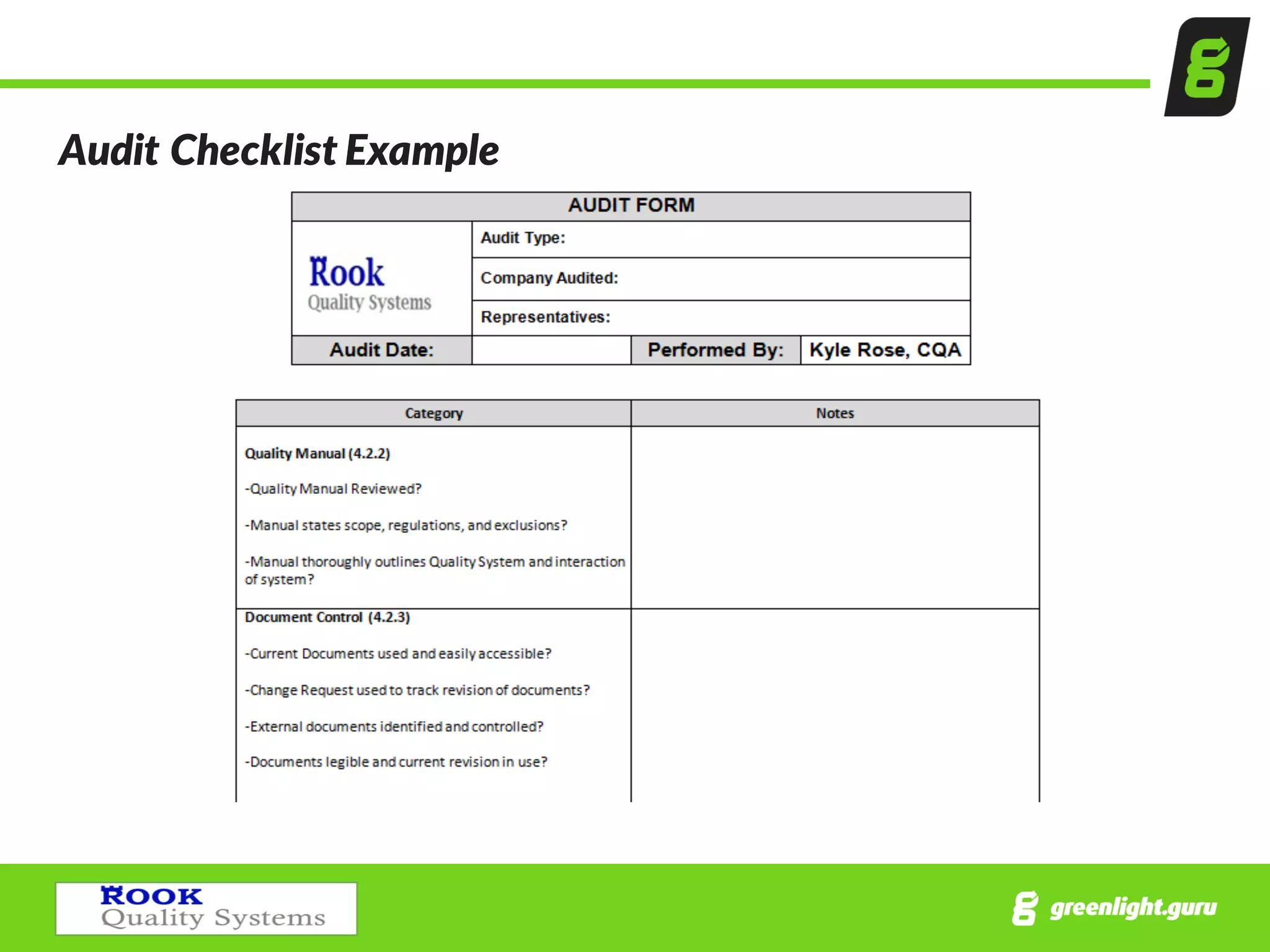 Audit  Checklist  Example  
 