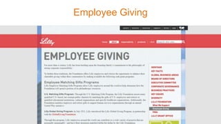 Employee Giving
 