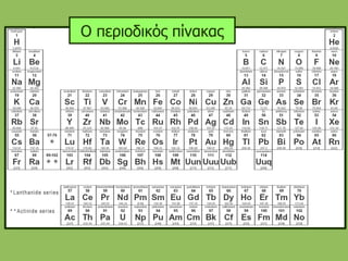 Ο περιοδικός πίνακας
 