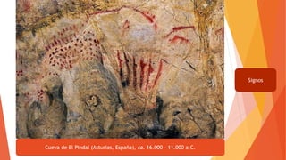 Cueva de El Pindal (Asturias, España), ca. 16.000 – 11.000 a.C.
Signos
 