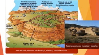 Los Millares (Santa Fe de Mondújar, Almería). Reconstrucción
Reconstrucción de murallas y cabañas
 
