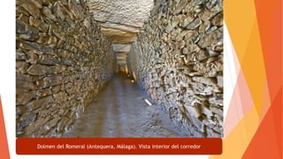Dolmen del Romeral (Antequera, Málaga). Vista interior del corredor
 